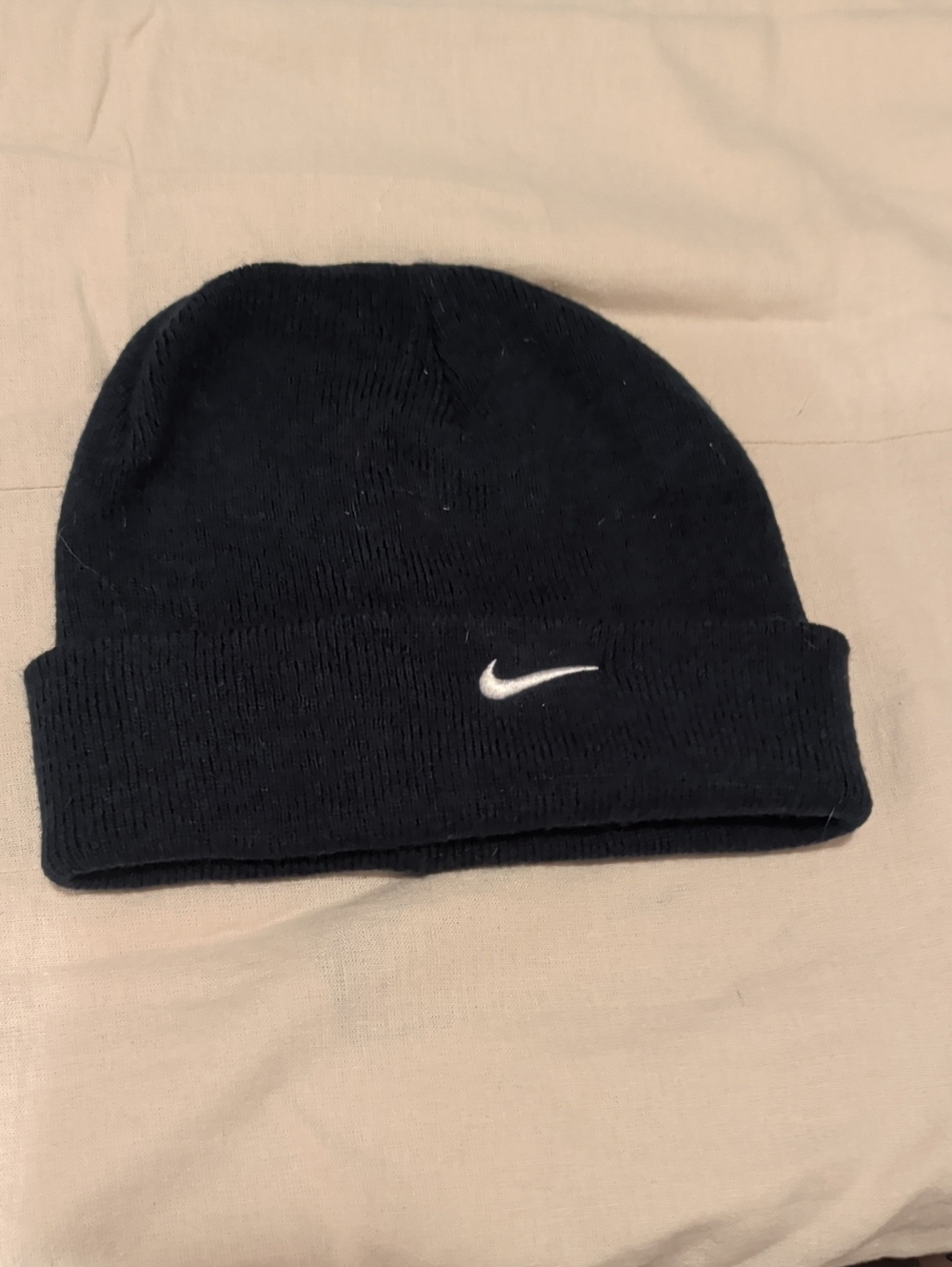 Nike Beanie Navy Black Dark Navy Blue Youth size 10 x 8 Winter Sporty Snow Ski